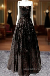 Lace Up Back Semi Formal Prom Dresses Sequins Ball Gown